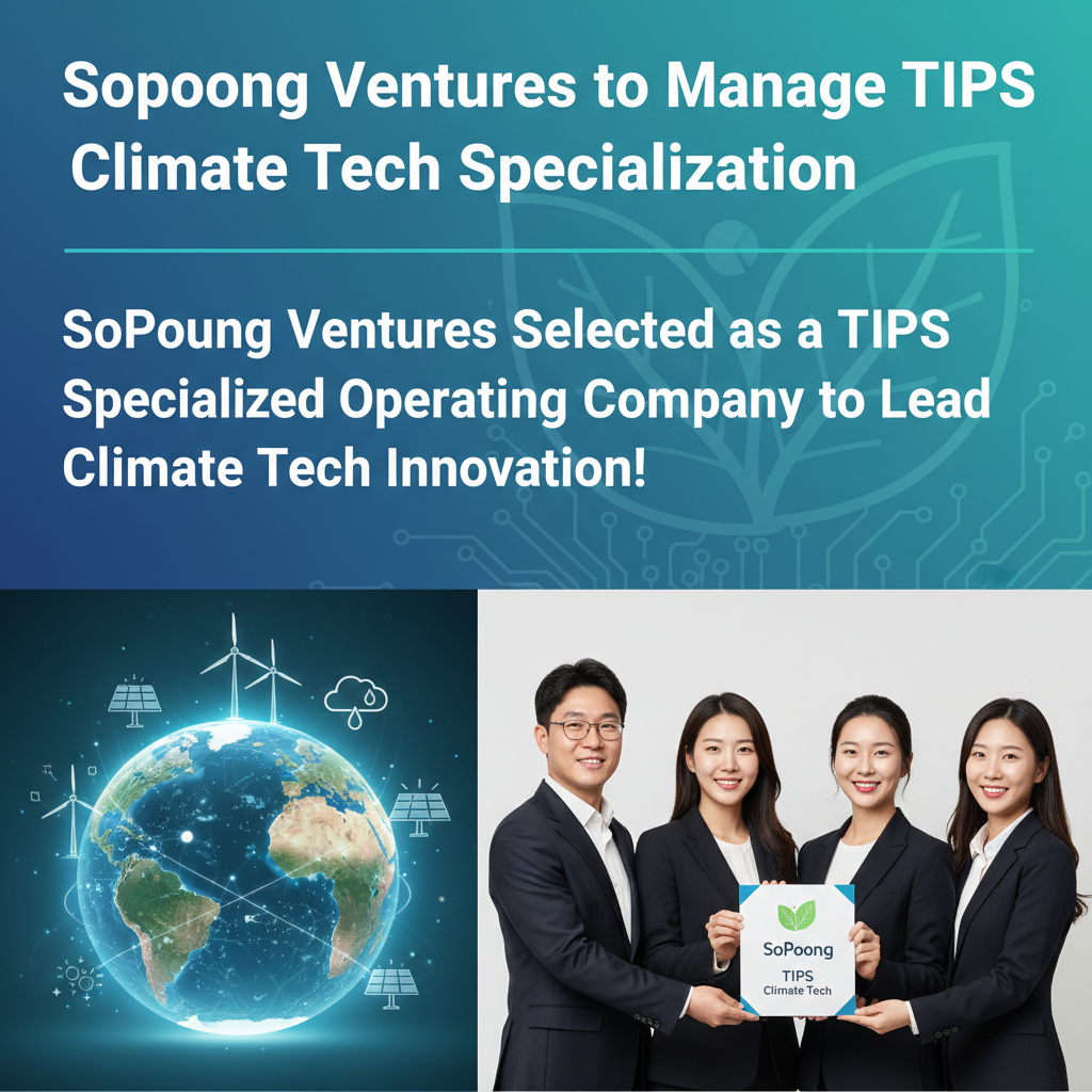 Sopoong Ventures to Manage TIPS Climate Tech Specialization