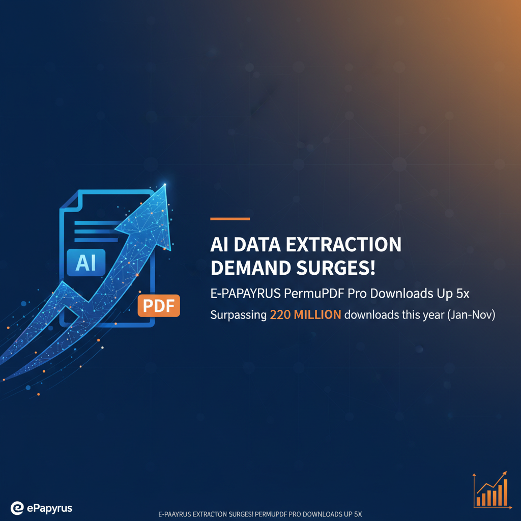 AI Data Extraction Demand Surges! E-Papyrus PermuPDF Pro Downloads Up 5x.