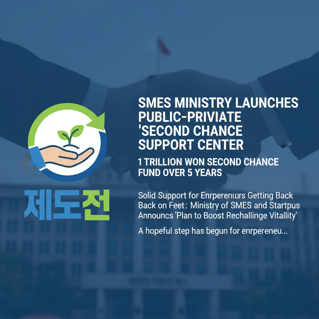 SMEs Ministry Launches Public-Private 'Second Chance Support Center'; 1 Trillion Won Second Chance Fund Over 5 Years