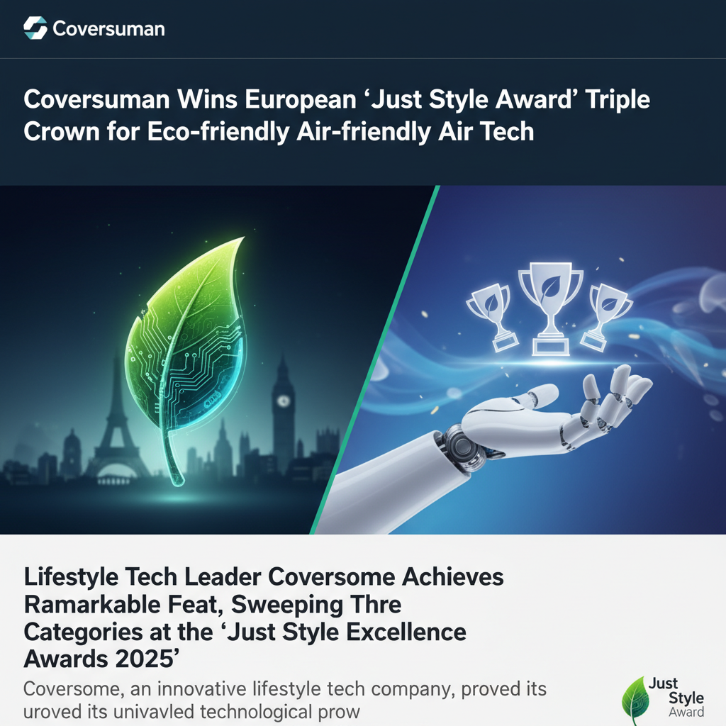 Coversuman Wins European 'Just Style Award' Triple Crown for Eco-friendly Air Tech