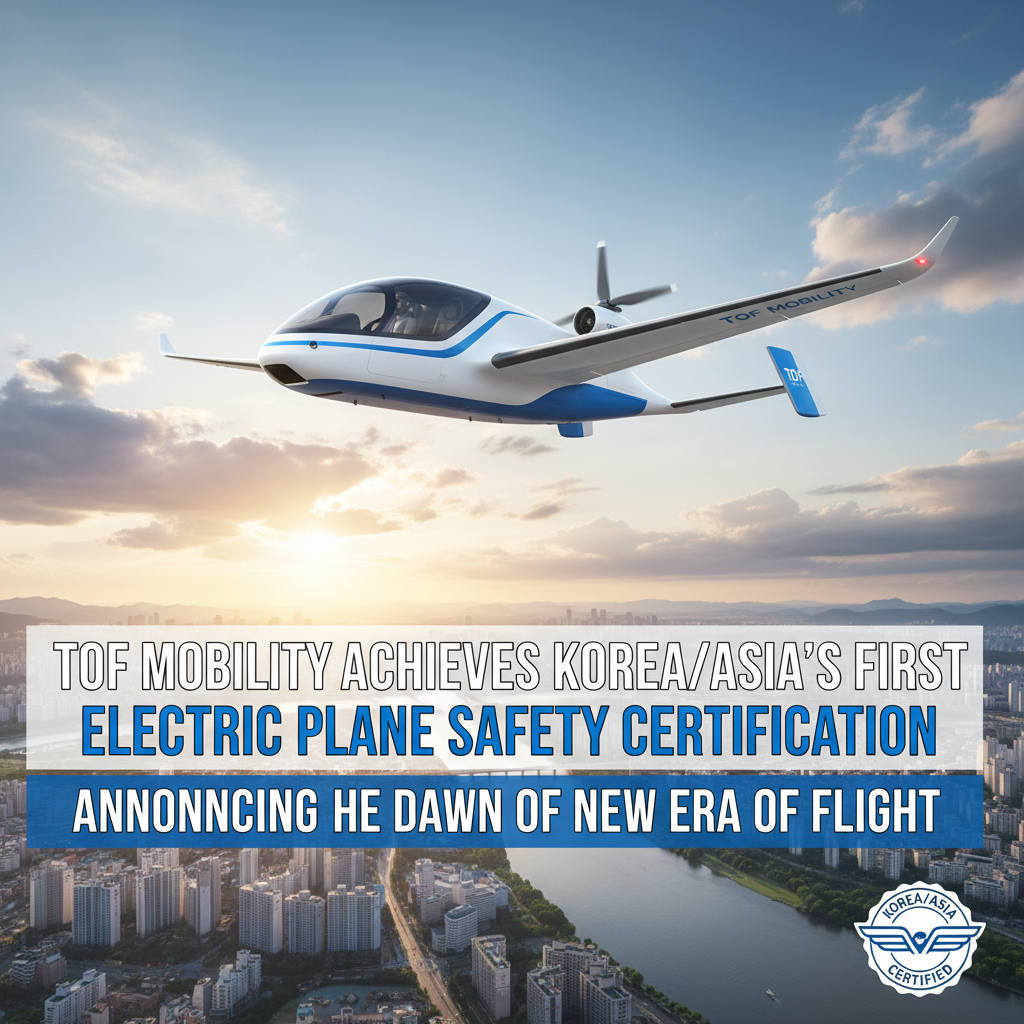 Tof Mobility Achieves Korea/Asia's First Electric Plane Safety Certification