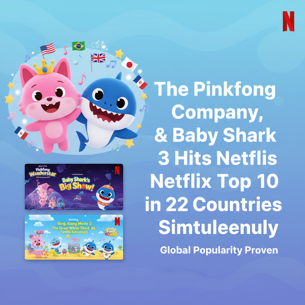 The Pinkfong Company, Pinkfong & Baby Shark 3 Hits Netflix Top 10 in 22 Countries Simultaneously