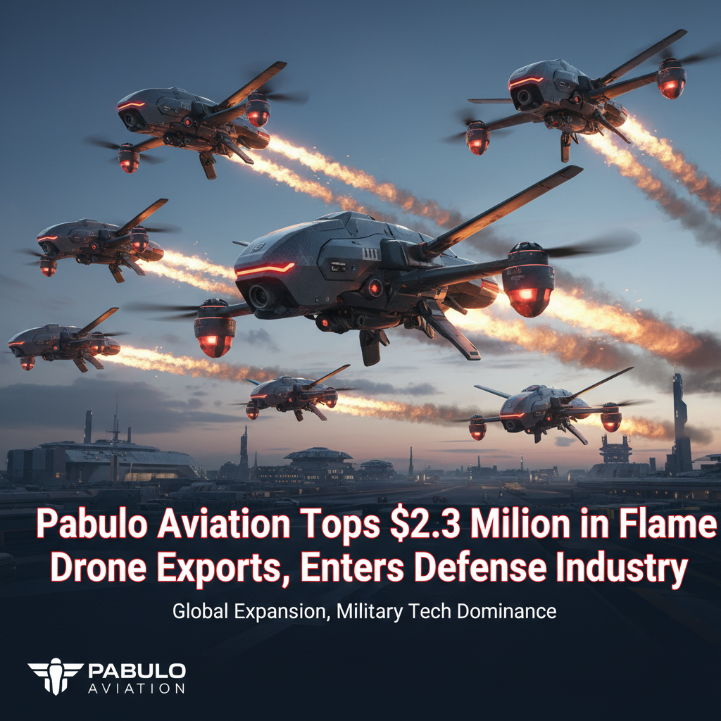 Pabulo Aviation Tops $2.3 Million in Flame Drone Exports, Enters Defense Industry