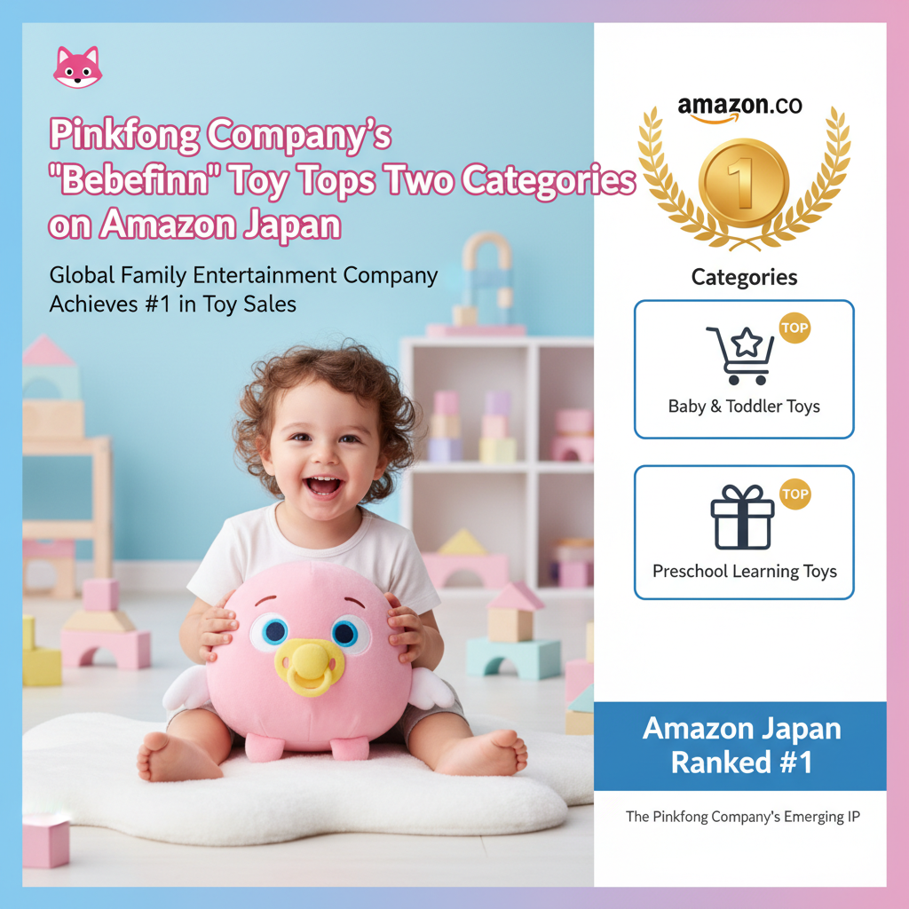 Pinkfong Company's 'Bebefinn' Toy Tops Two Categories on Amazon Japan