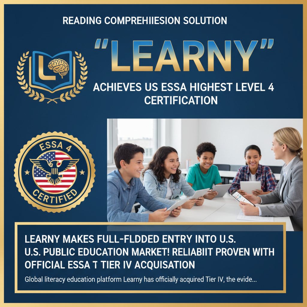 Reading Comprehension Solution 'Learny' Achieves US ESSA Highest Level 4 Certification