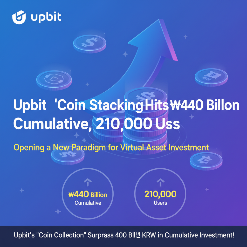 Upbit 'Coin Stacking' Hits ₩440 Billion Cumulative, 210,000 Users