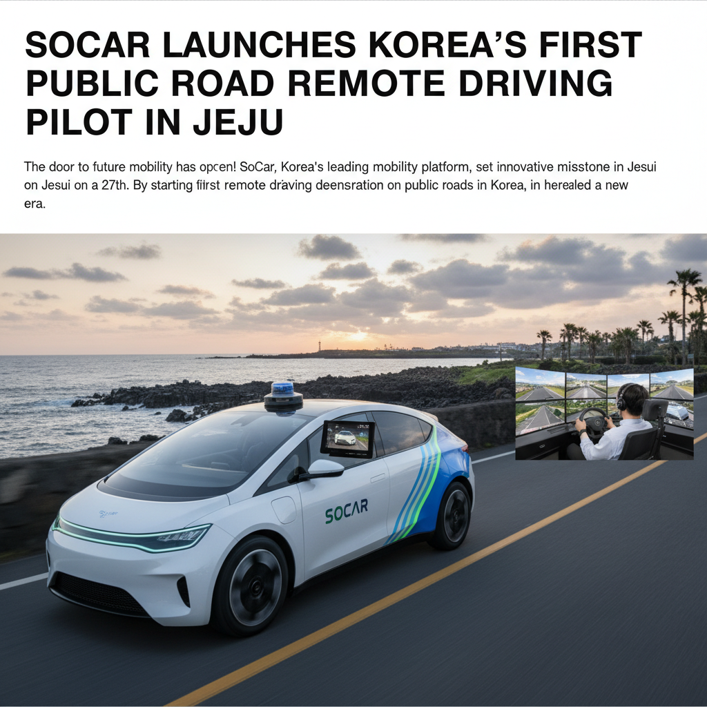 Socar Launches Korea's First Public Road Remote Driving Pilot in Jeju