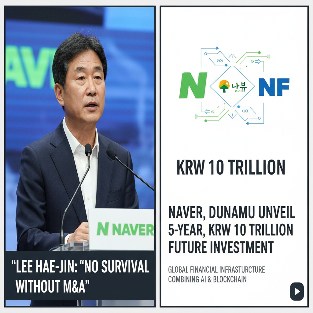 Lee Hae-jin: 'No Survival Without M&A' — Naver, Dunamu Unveil 5-Year, KRW 10 Trillion Future Investment