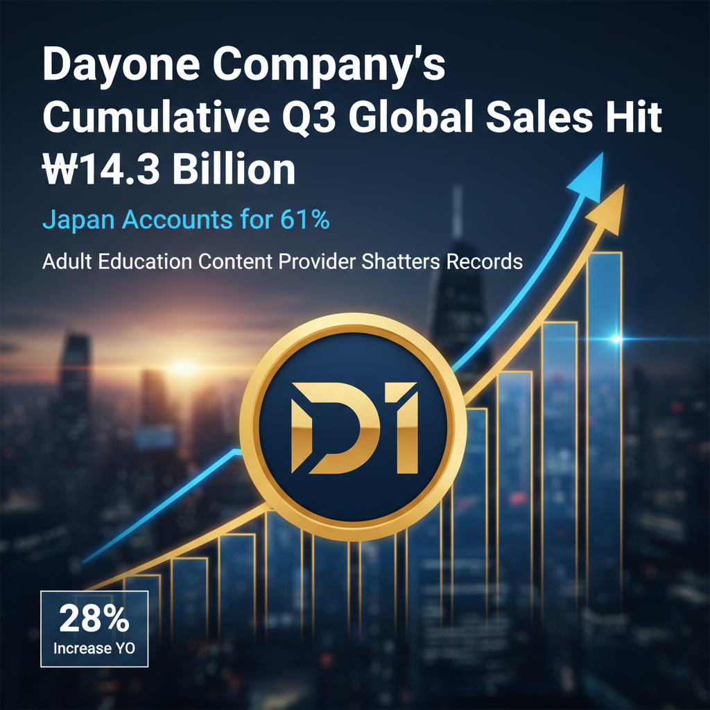 Dayone Company's Cumulative Q3 Global Sales Hit ₩14.3 Billion, Japan Accounts for 61%