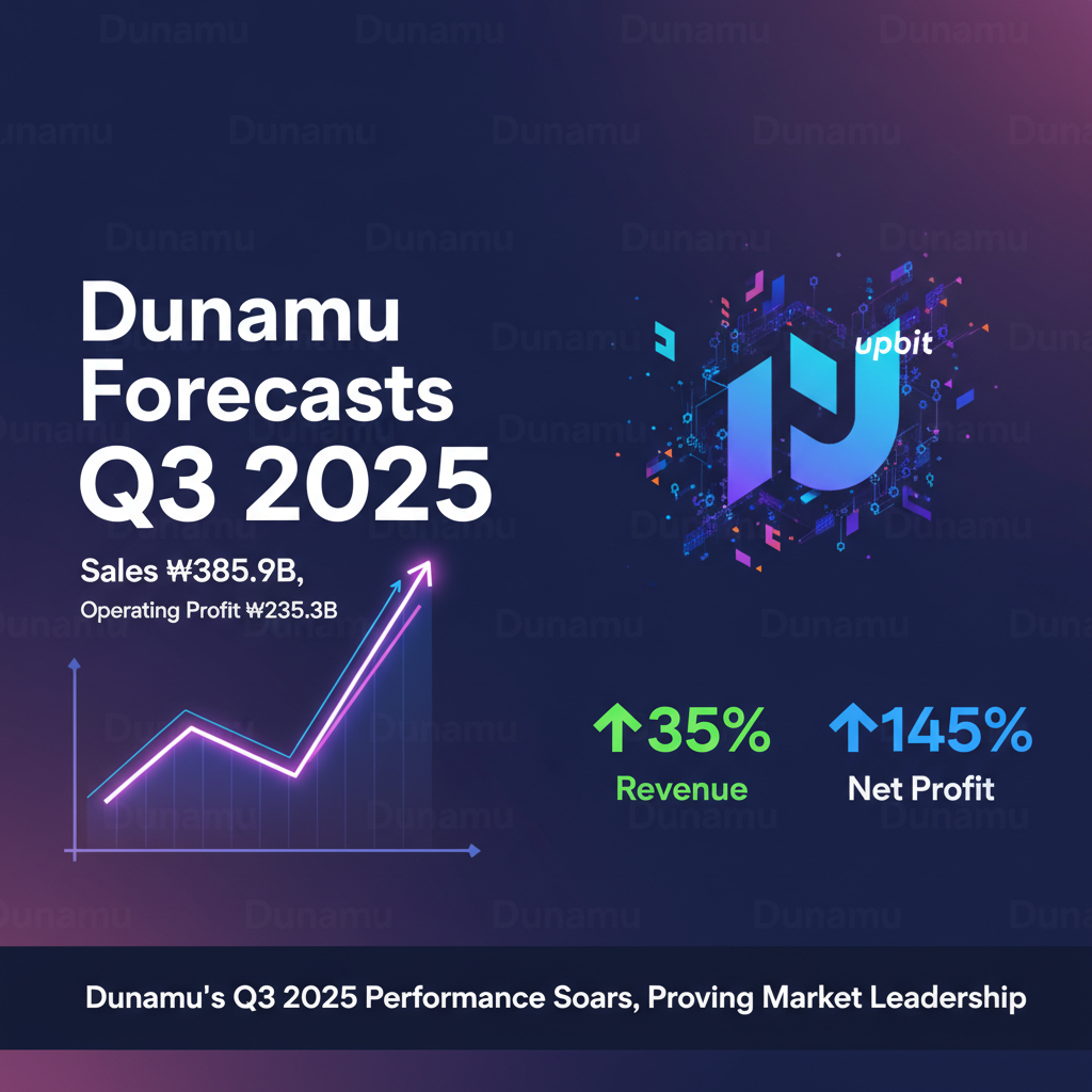 Dunamu Forecasts Q3 2025 Sales ₩385.9B, Operating Profit ₩235.3B