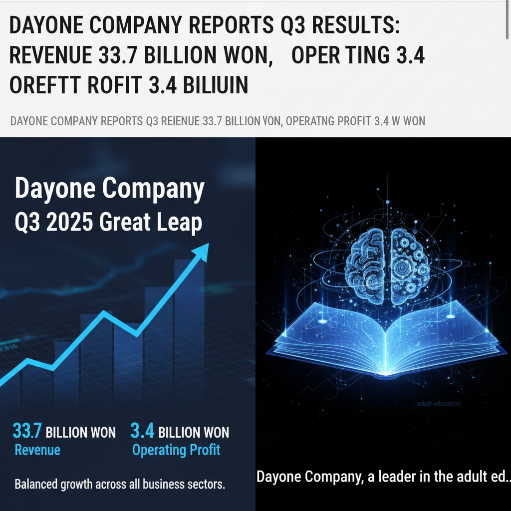 Dayone Company Reports Q3 Results: Revenue 33.7 Billion Won, Operating Profit 3.4 Billion Won
