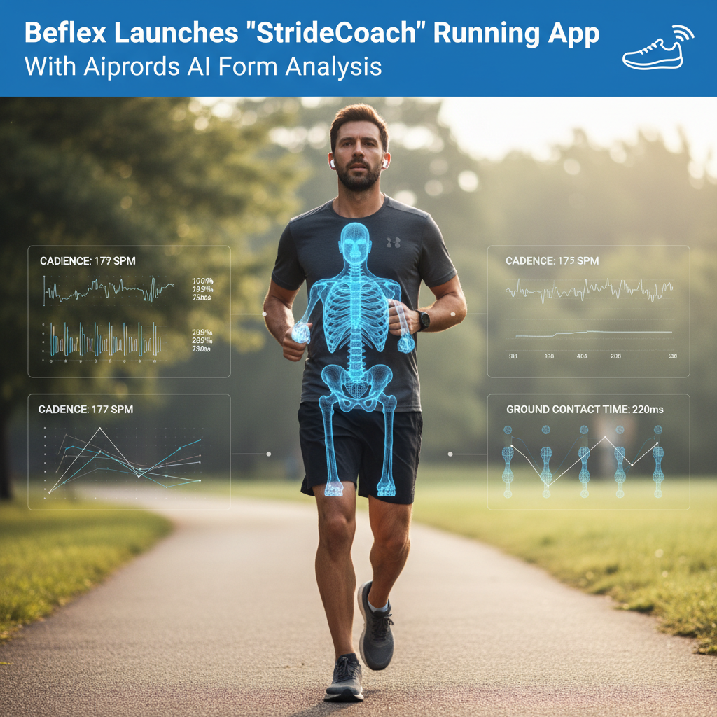 Beflex Launches 'StrideCoach' Running App with AirPods AI Form Analysis