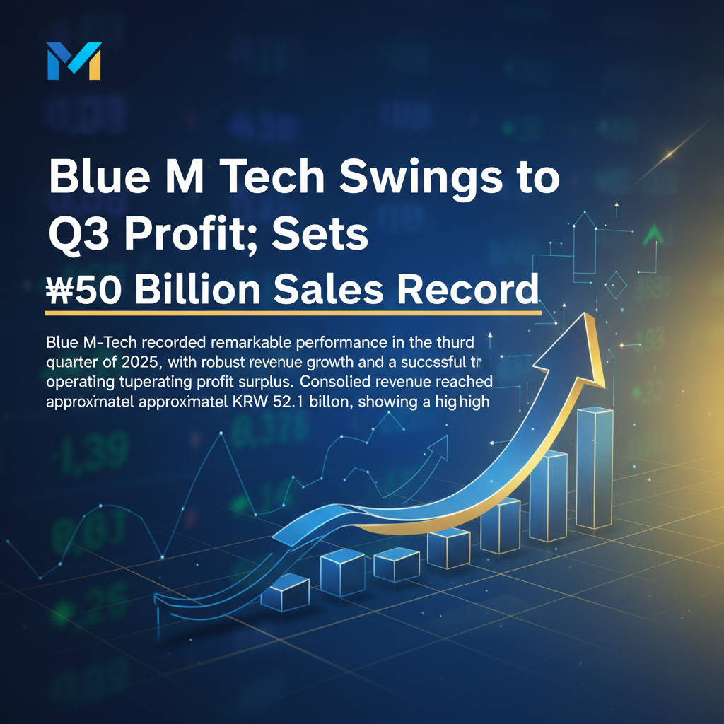 Blue M Tech Swings to Q3 Profit; Sets ₩50 Billion Sales Record