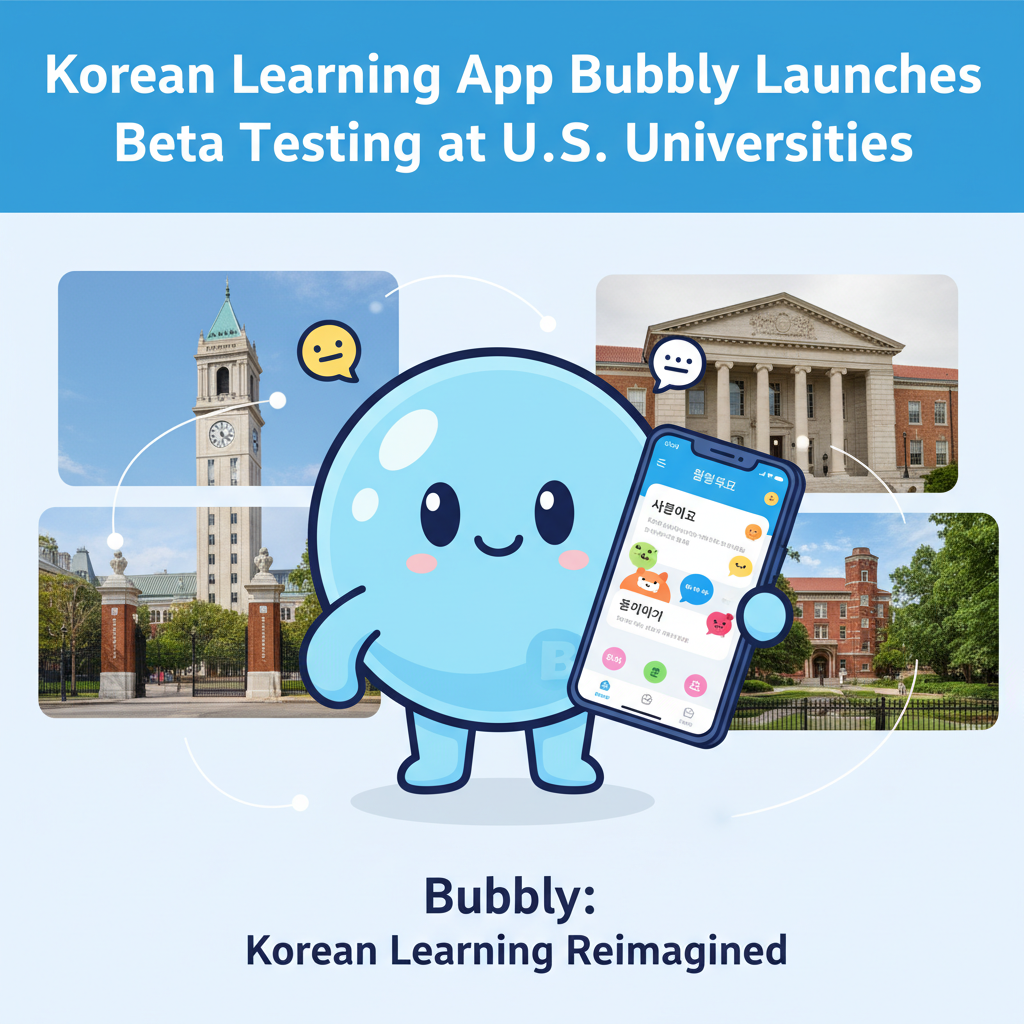 Korean Learning App Bubbly Launches Beta Testing at U.S. Universities