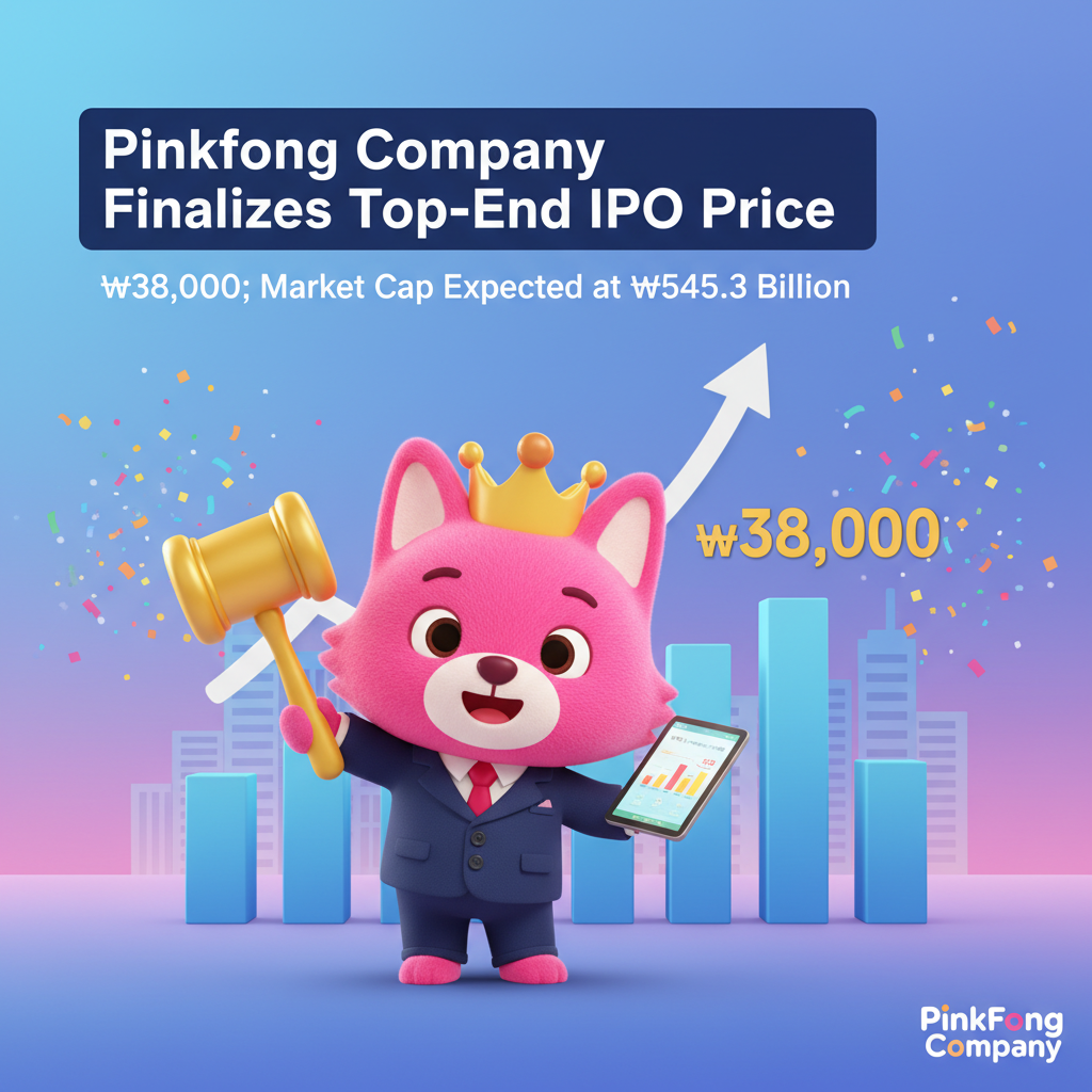 Pinkfong Company Finalizes Top-End IPO Price at ₩38,000; Market Cap Expected at ₩545.3 Billion