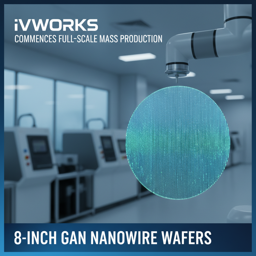 IVWORKS Commences Full-Scale Mass Production of 8-inch GaN Nanowire Wafers