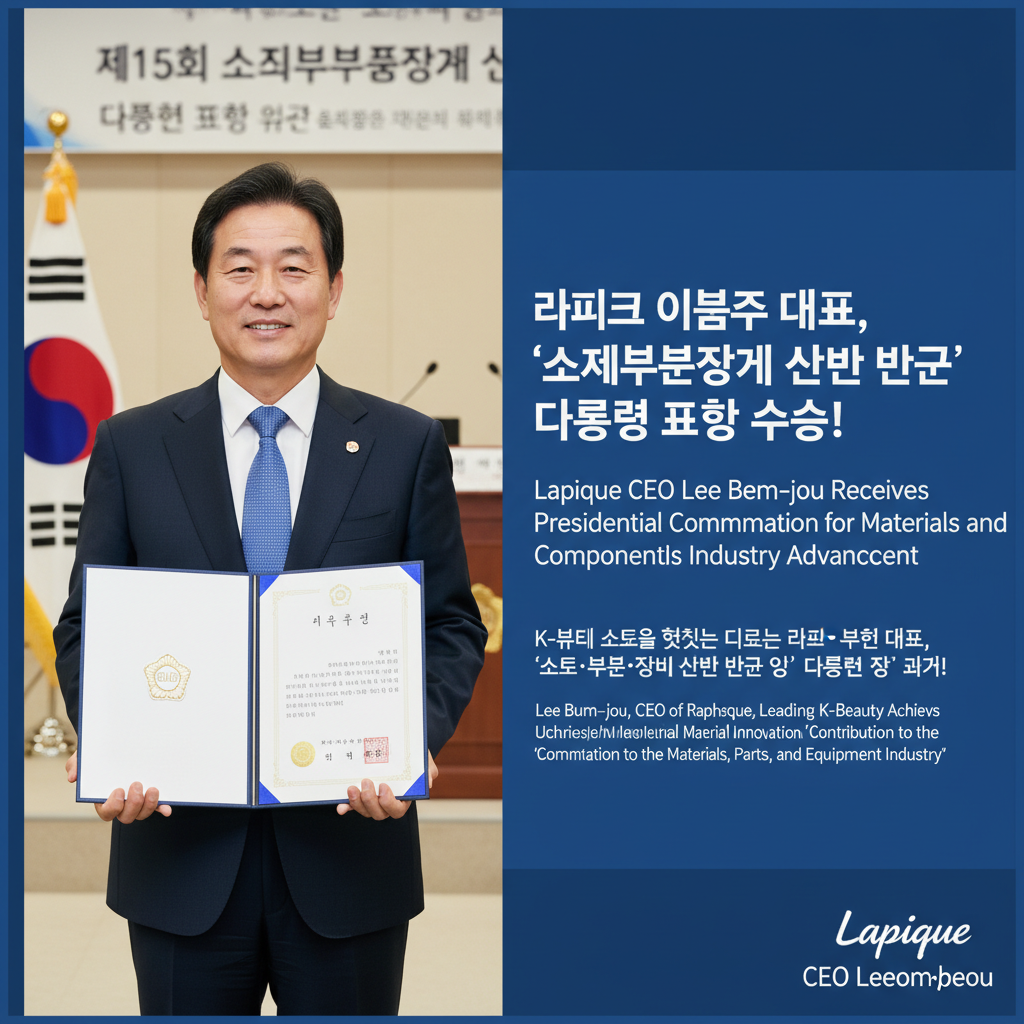 Lapique CEO Lee Beom-joo Receives Presidential Commendation for Materials and Components Industry Advancement