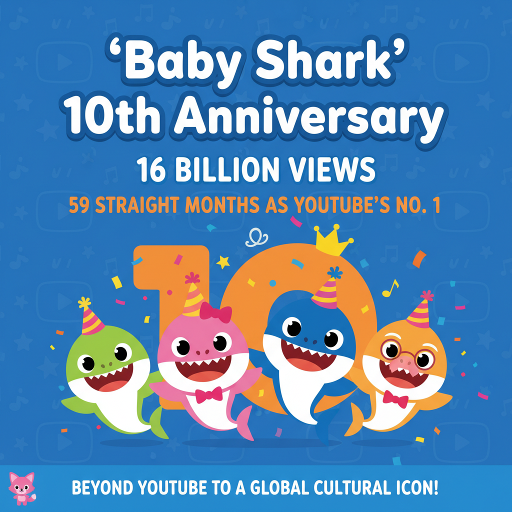 'Baby Shark' 10th Anniversary: 16 Billion Views, 59 Straight Months as YouTube's No. 1