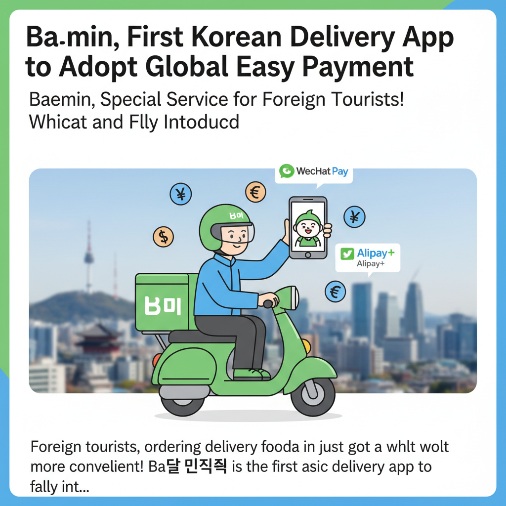 Baemin, First Korean Delivery App to Adopt Global Easy Payment