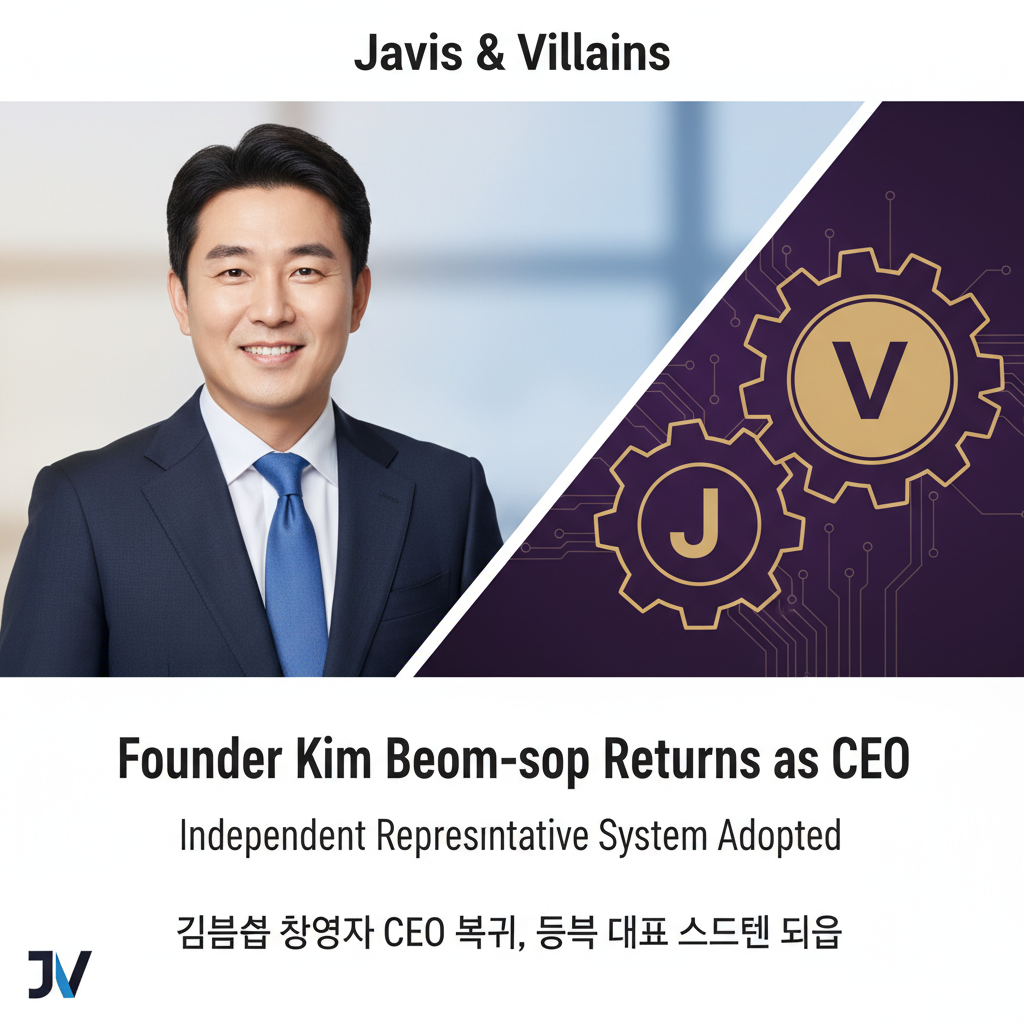 Javis & Villains: Founder Kim Beom-seop Returns as CEO, Independent Representative System Adopted