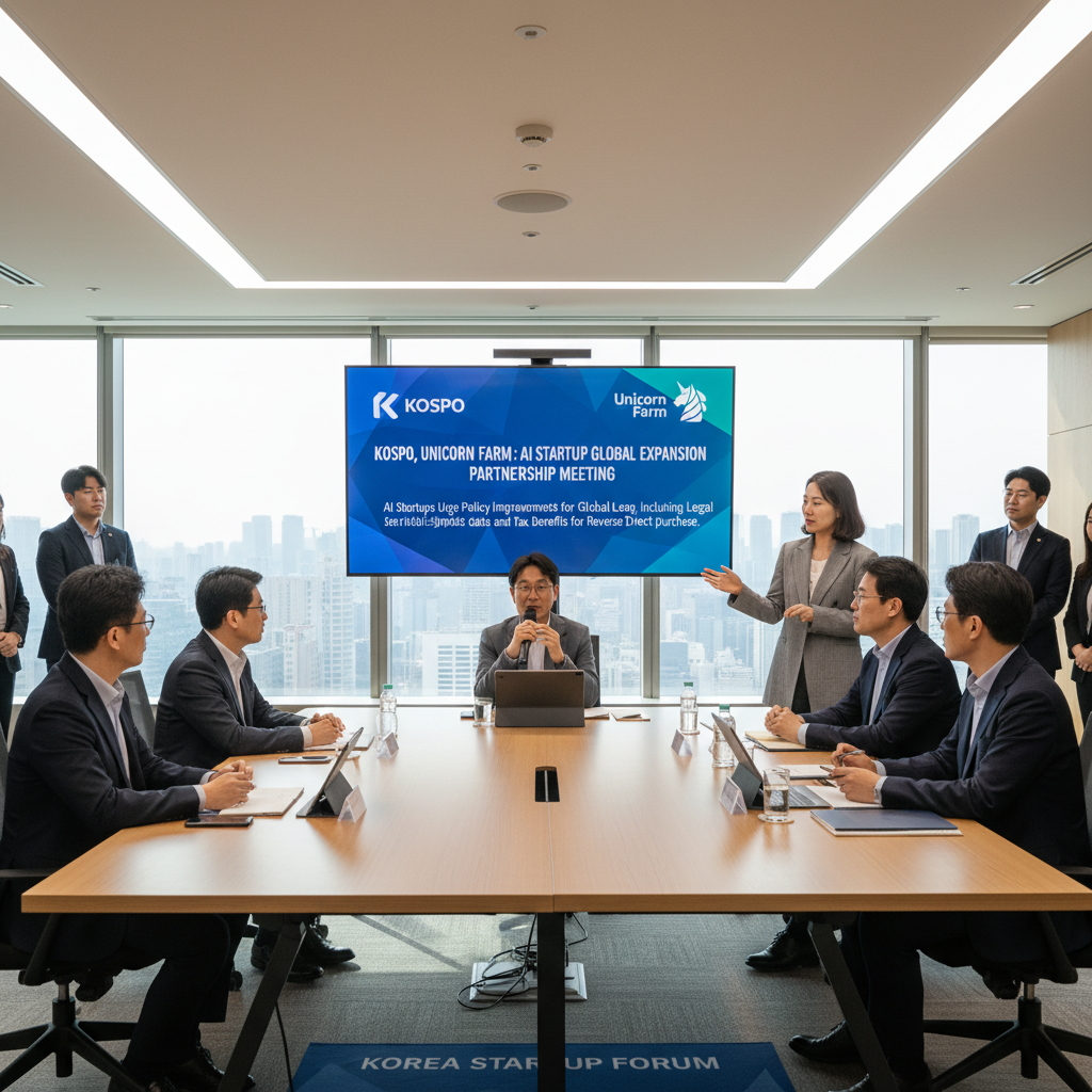 KOSPO, Unicorn Farm: AI Startup Global Expansion Partnership Meeting