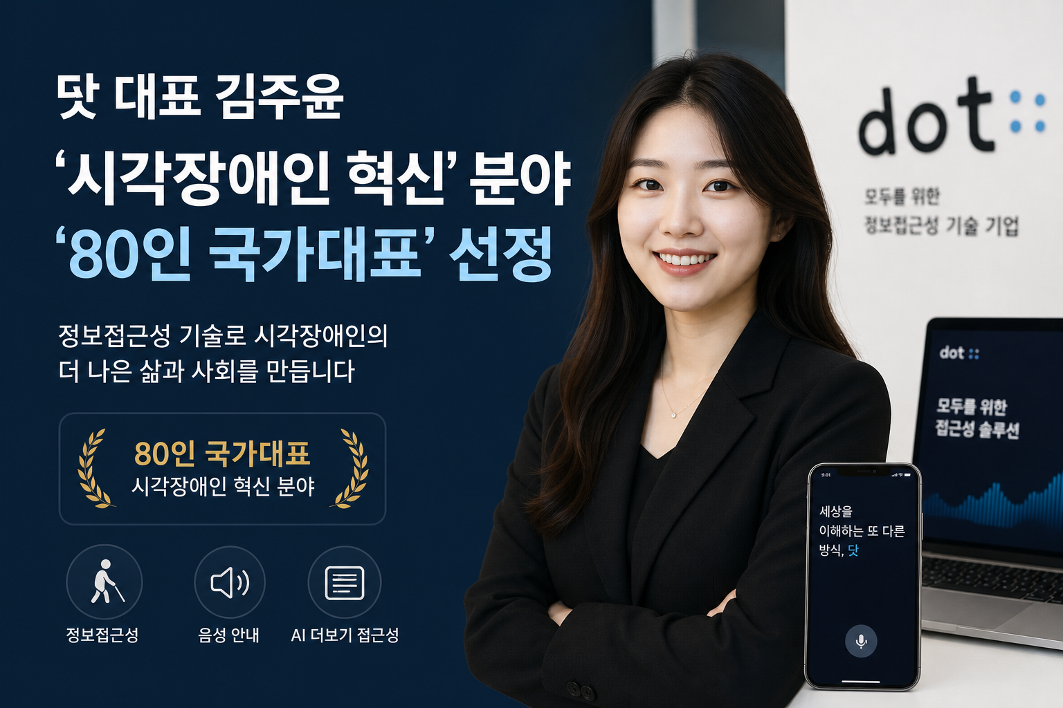 Dot CEO Kim Juyoon Named to '80 National Representatives' for Visually Impaired Innovation