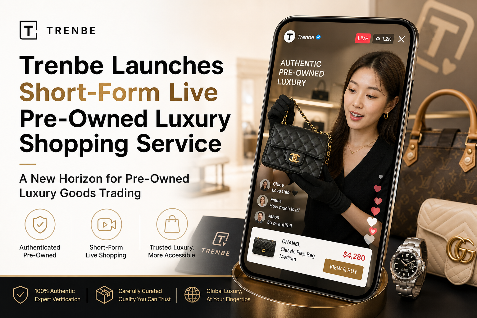 Trenbe Launches Short-Form Live Pre-Owned Luxury Shopping Service