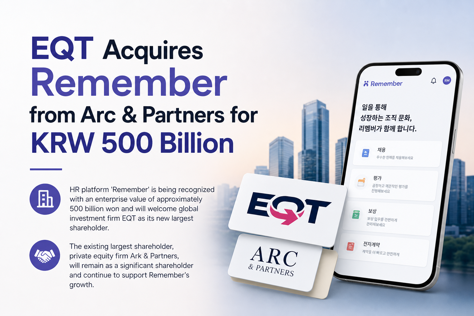 EQT Acquires Remember from Arc & Partners for KRW 500 Billion