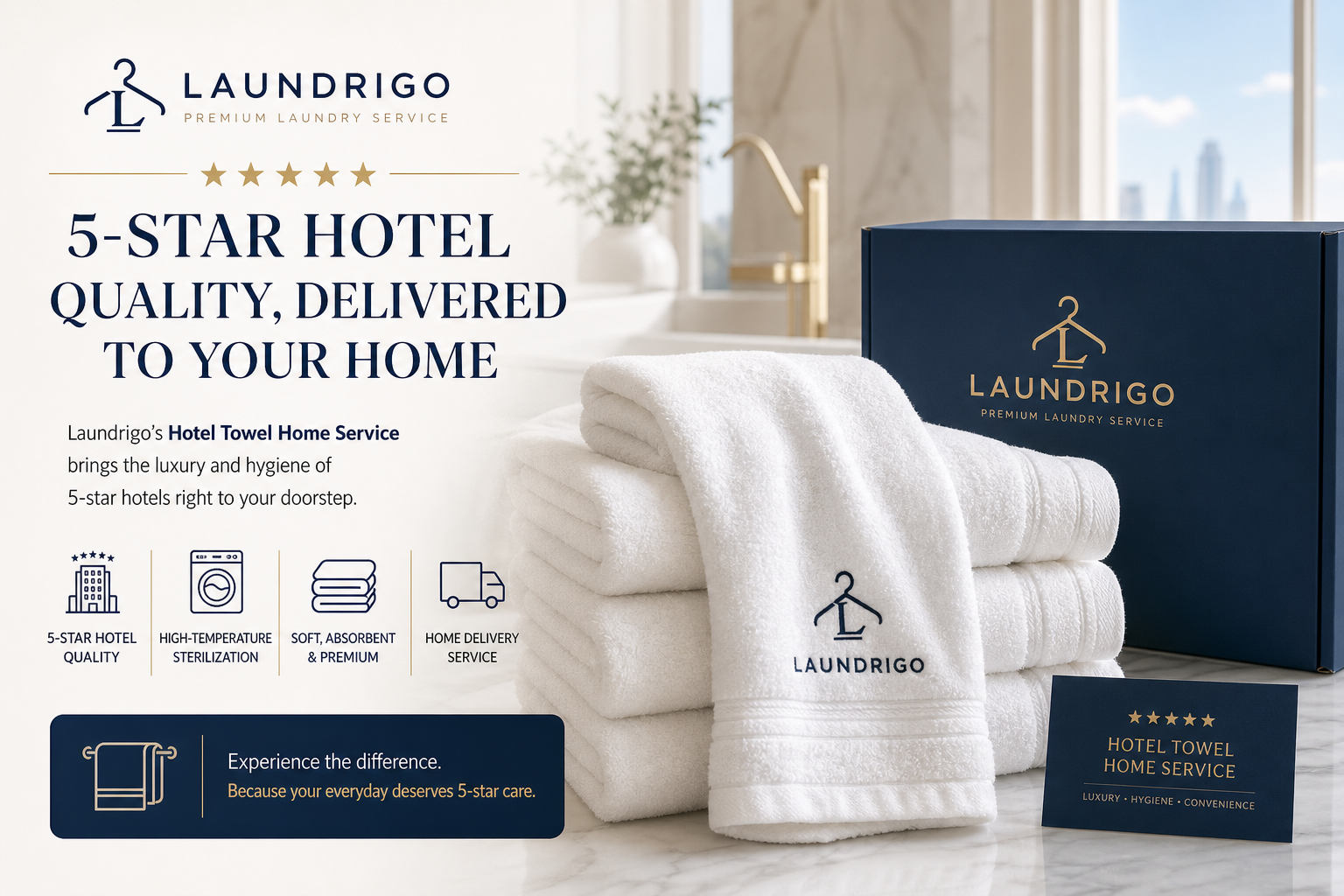 Laundrigo: Premium 5-Star Hotel Towel Home Delivery Service