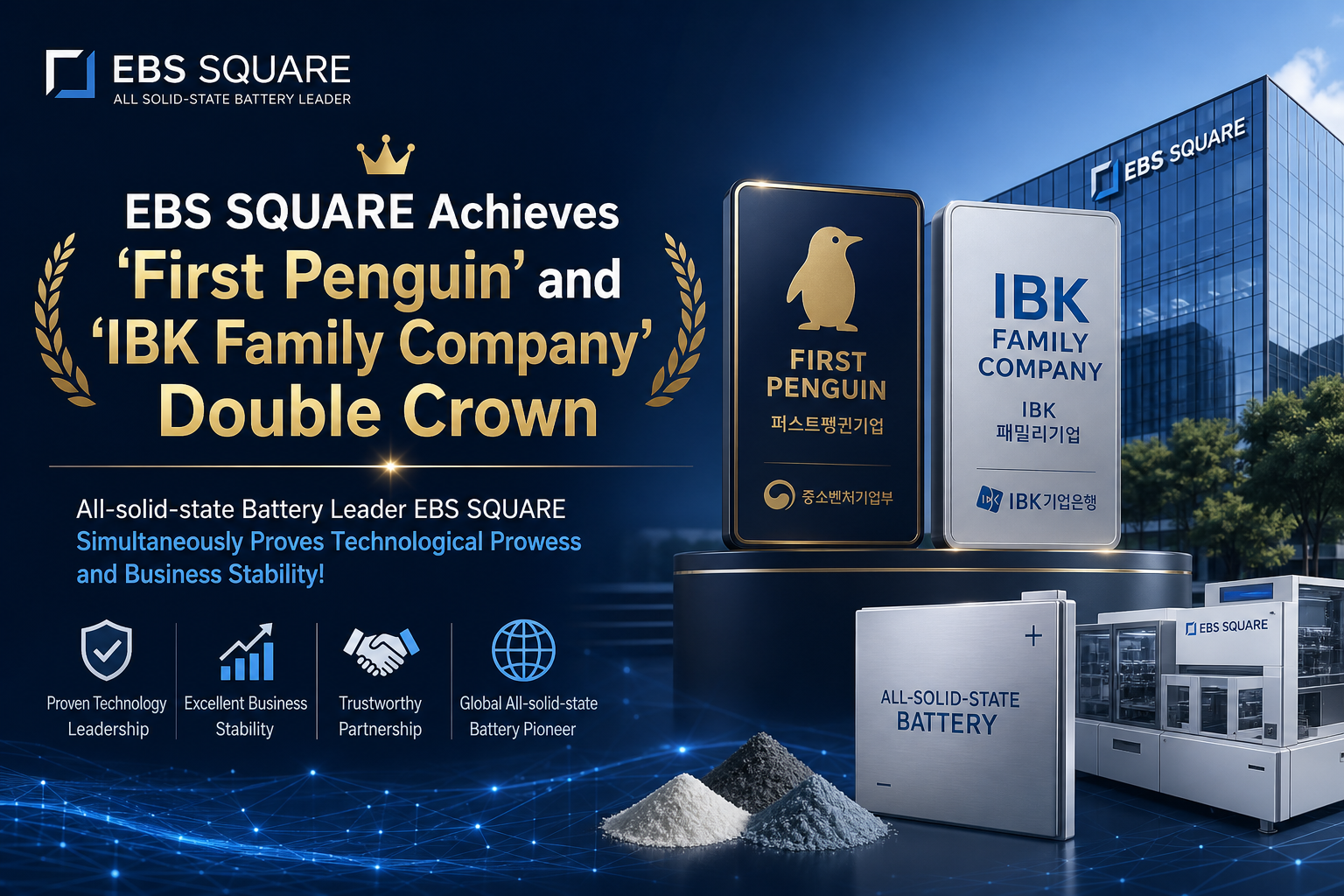 EBS Square Achieves 'First Penguin' and 'IBK Family Company' Double Crown