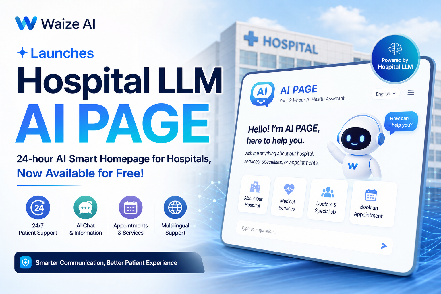 Waize AI Launches Hospital LLM AI PAGE