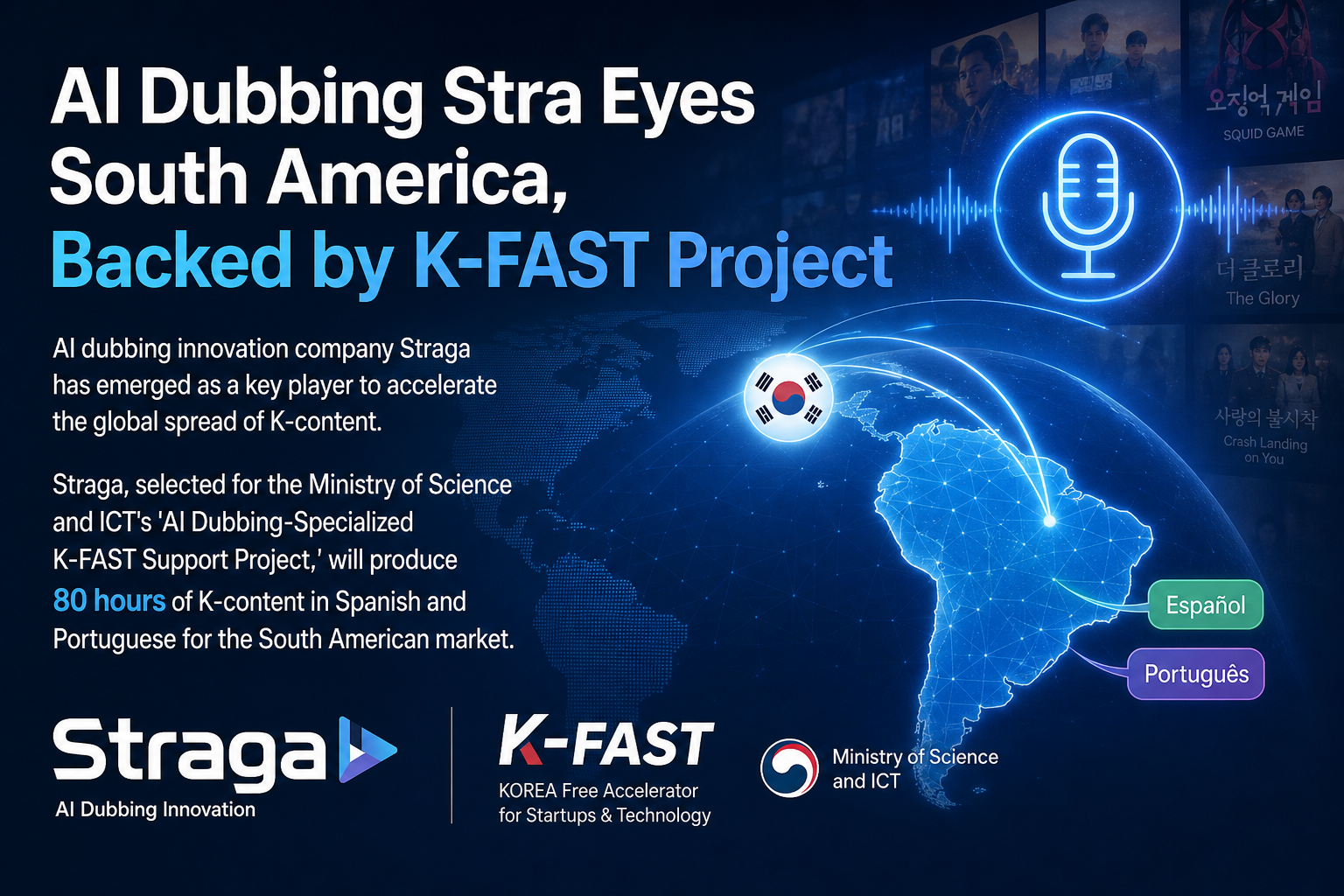 AI Dubbing Stra Eyes South America, Backed by K-FAST Project