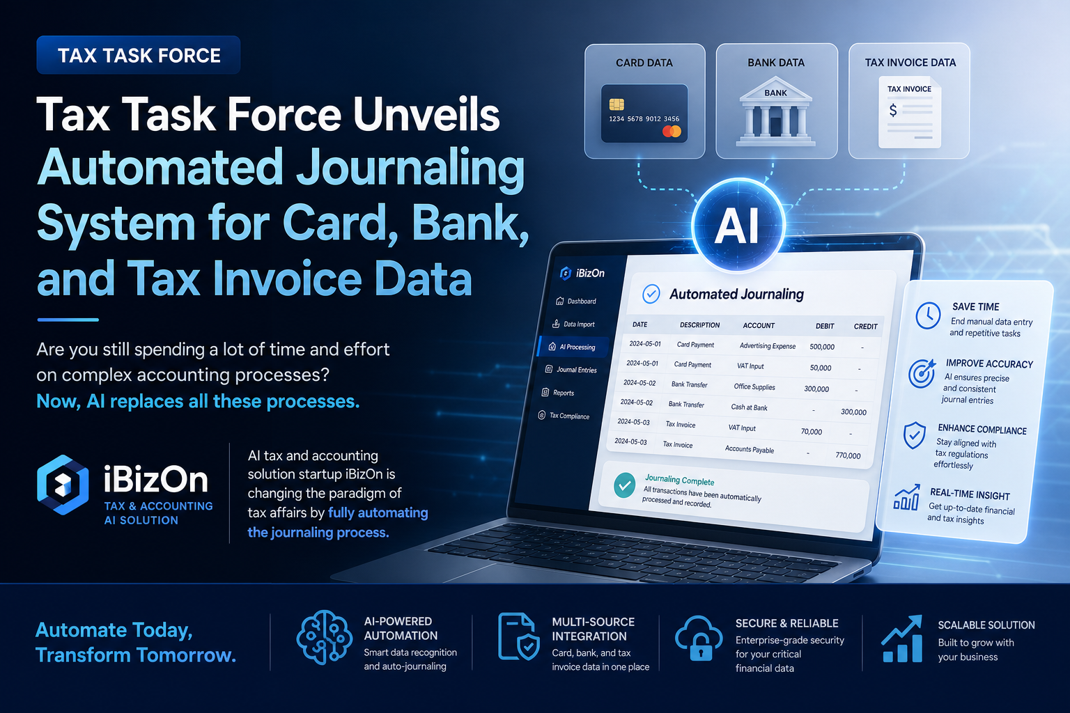 Tax Task Force Unveils Automated Journaling System for Card, Bank, and Tax Invoice Data