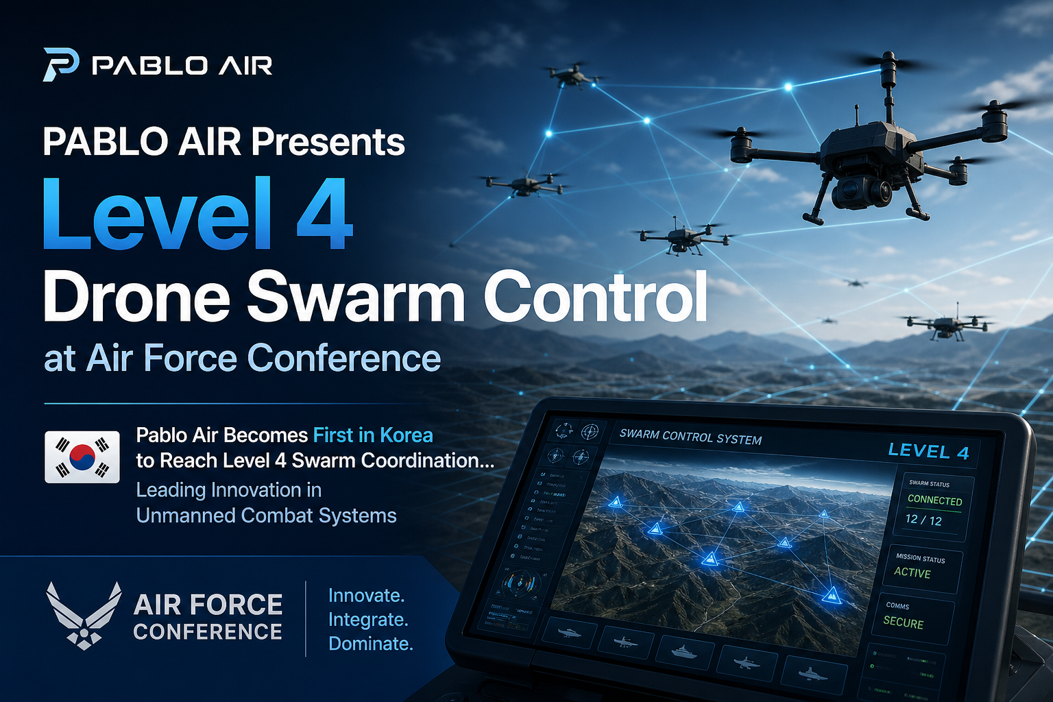 PABLO AIR Presents Level 4 Drone Swarm Control at Air Force Conference