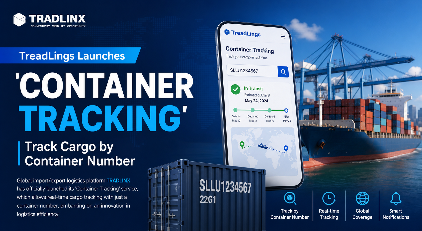 TreadLings Launches 'Container Tracking': Track Cargo by Container Number