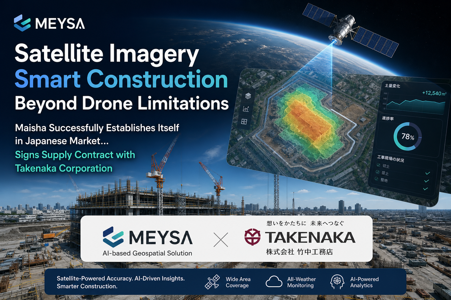 Meysa Provides Satellite-Based Construction Solution to Japan's Top 5 Builder, Takenaka