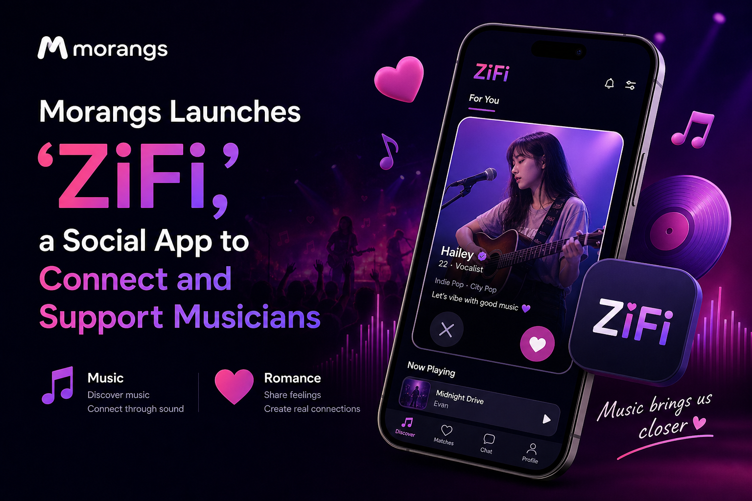 Morangs Launches 'Zipy,' a Social App to Connect and Support Musicians