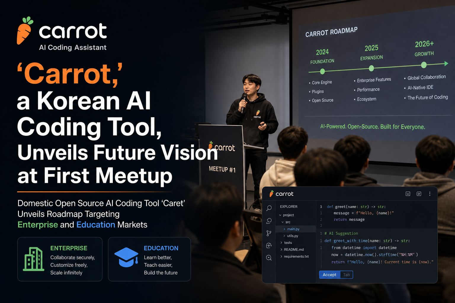 'Carrot,' a Korean AI Coding Tool, Unveils Future Vision at First Meetup