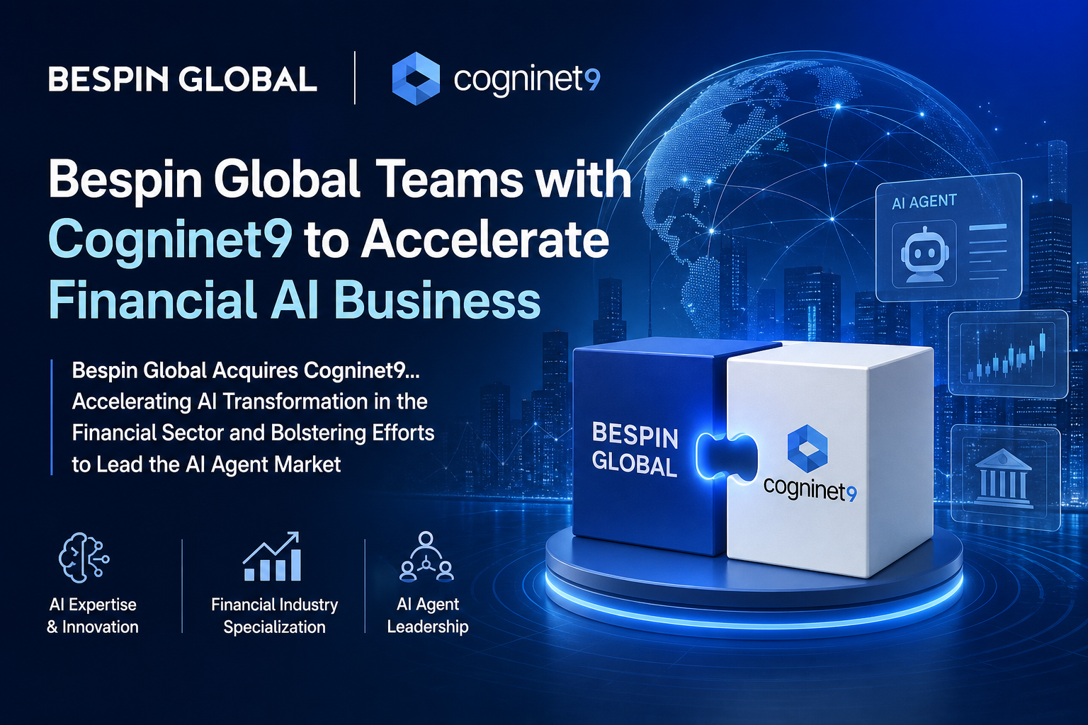 Bespin Global Teams with Cogninet9 to Accelerate Financial AI Business