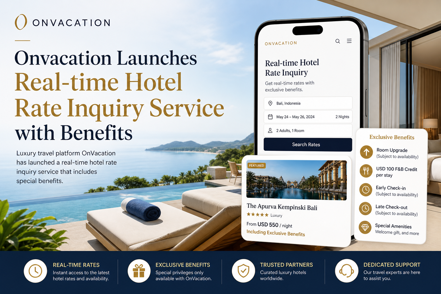 Onvacation Launches Real-time Hotel Rate Inquiry Service with Benefits