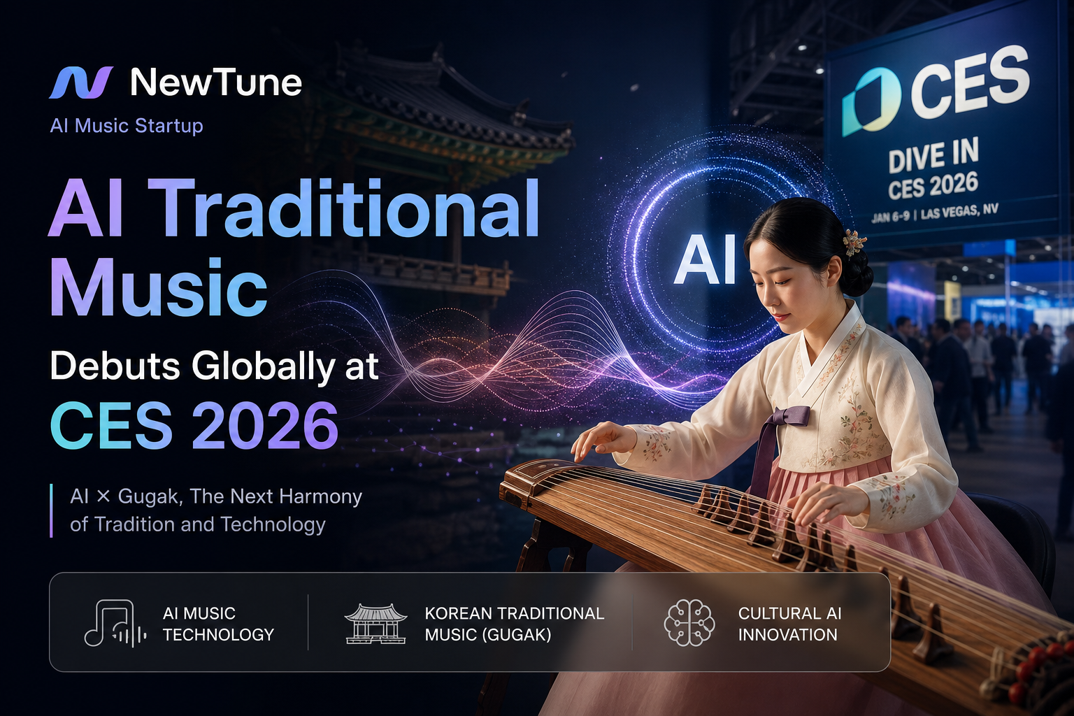 AI Music Startup NewTune Debuts 'AI Traditional Music' Globally at CES 2026