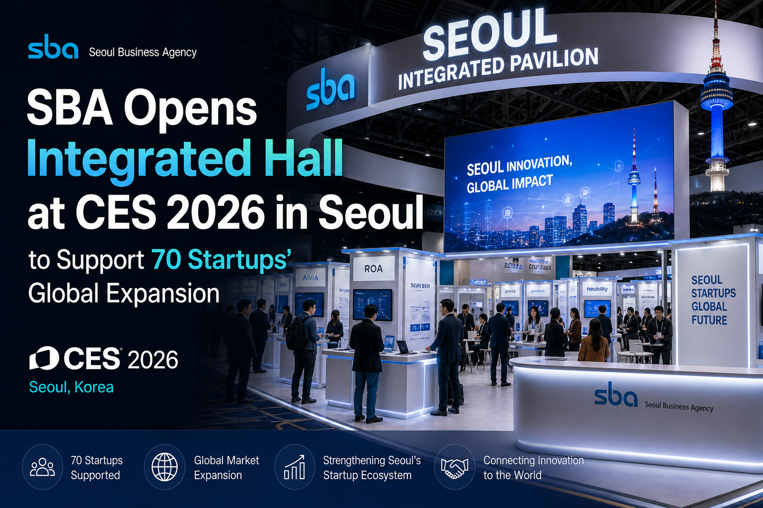 SBA Opens Integrated Hall at CES 2026 in Seoul to Support 70 Startups' Global Expansion