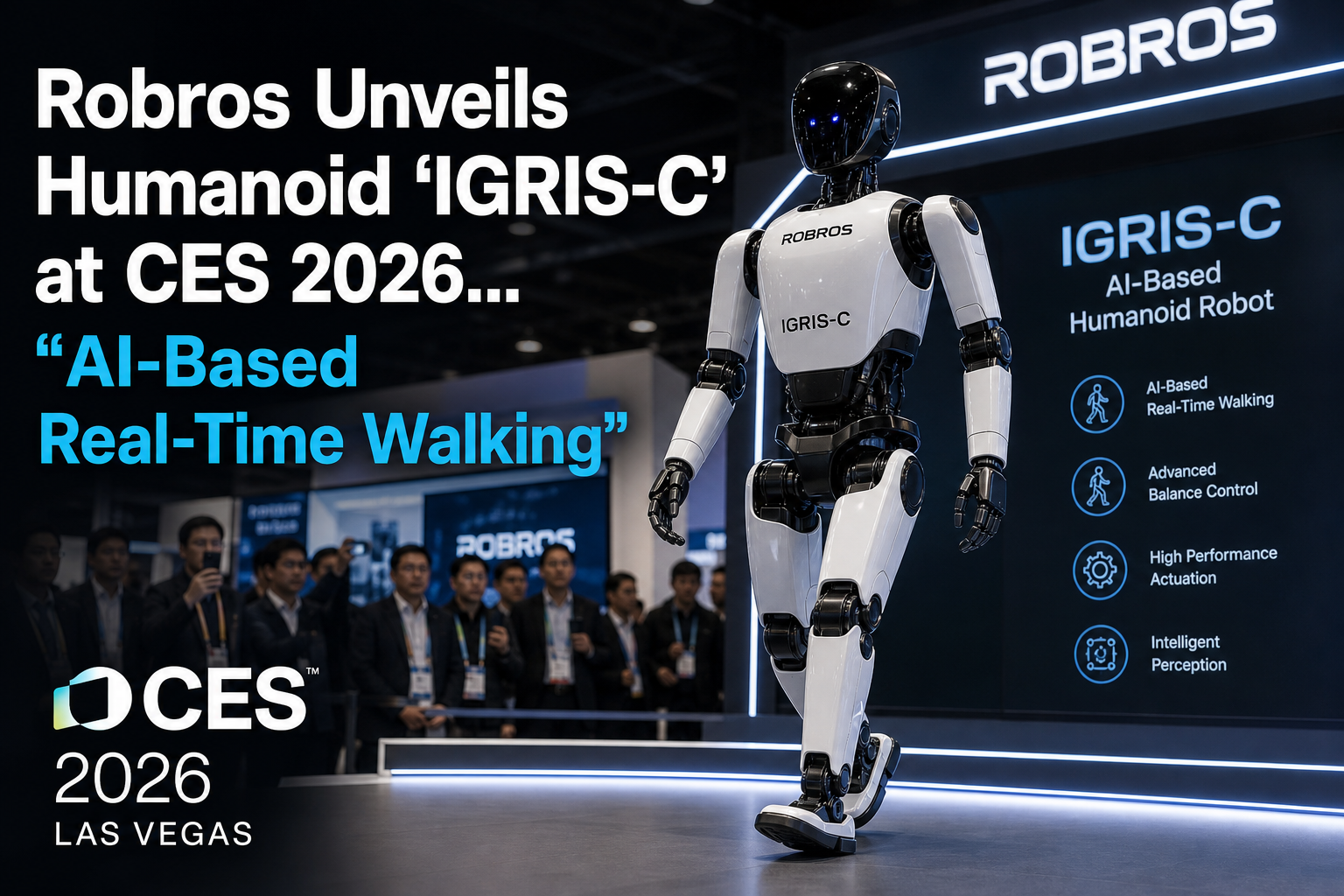 Robros Unveils Humanoid 'IGRIS-C' at CES 2026… "AI-Based Real-Time Walking"