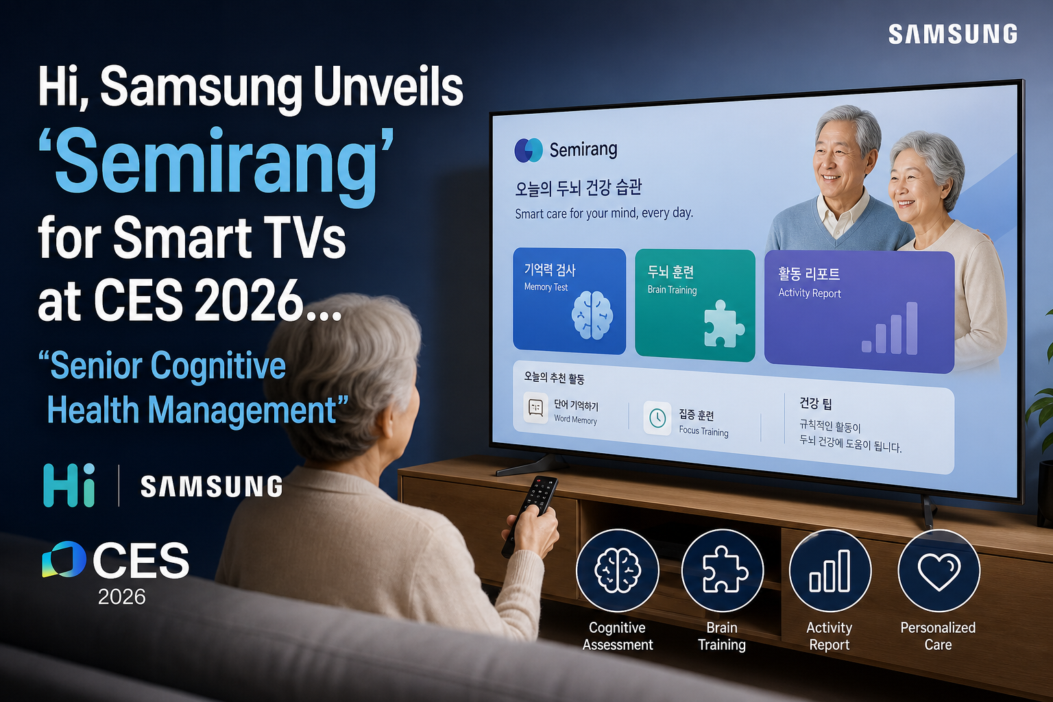 Hi, Samsung Unveils 'Semirang' for Smart TVs at CES 2026… "Senior Cognitive Health Management"