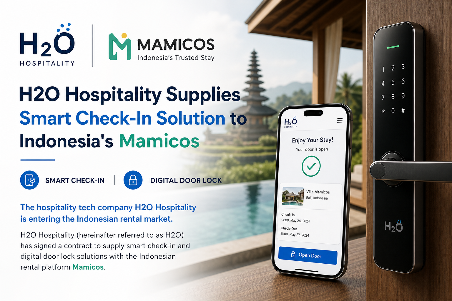 H2O Hospitality Supplies Smart Check-In Solution to Indonesia's Mamicos