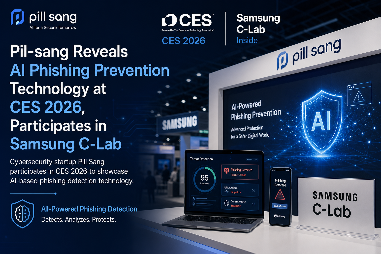 Pil-sang Reveals AI Phishing Prevention Technology at CES 2026, Participates in Samsung C-Lab