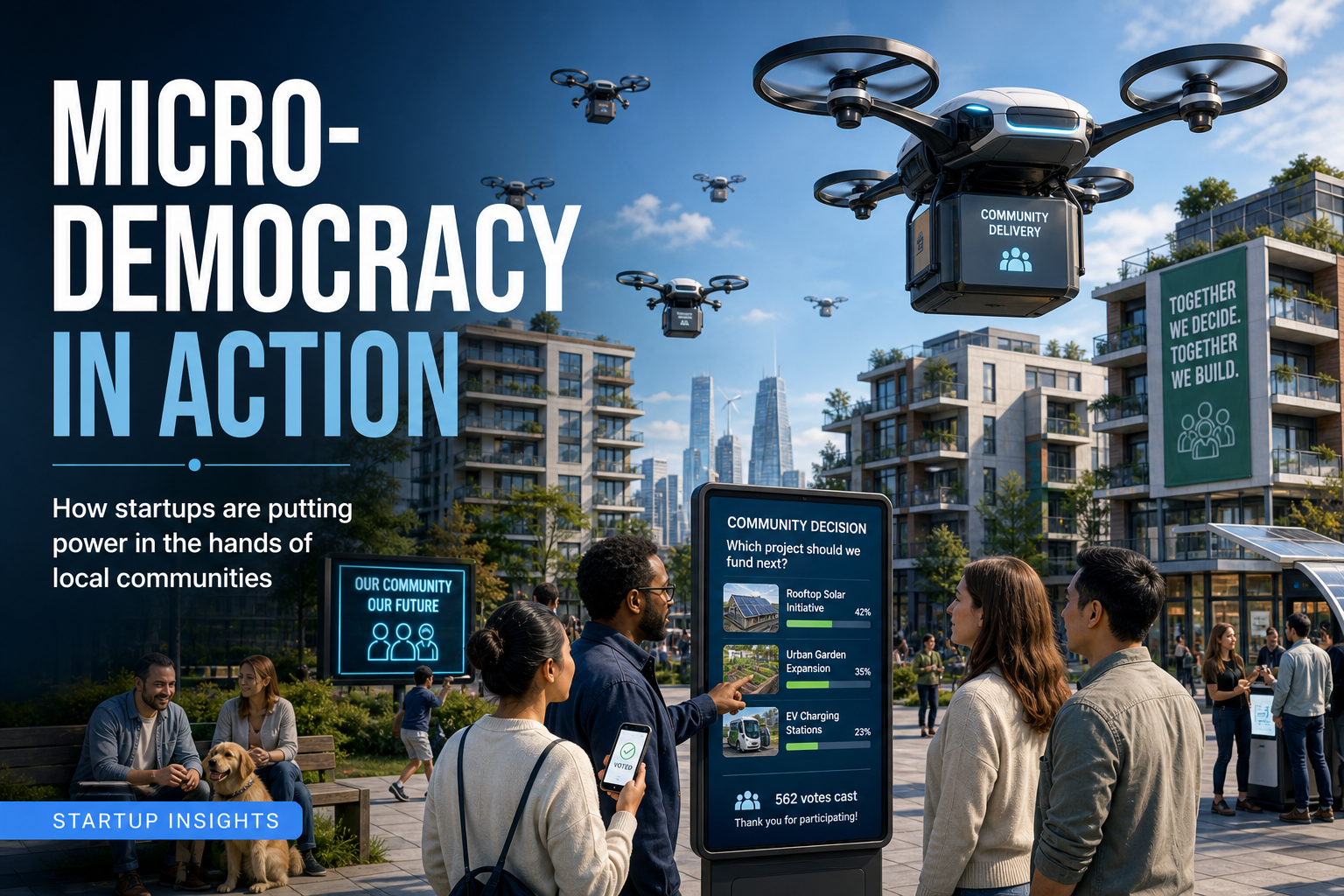 In a Surreal Twist, Startups Embrace Micro-Democracy with Drone Armies—Is This the Future of Urban Living?